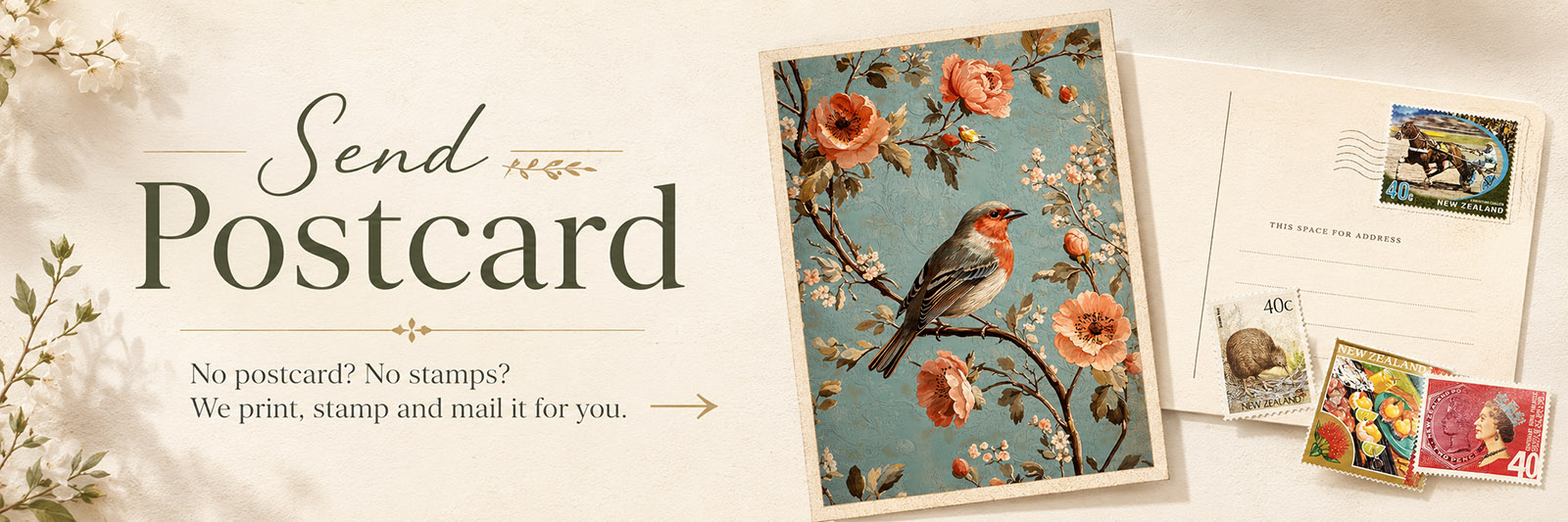 Send Postcard� we print, stamp and mail a postcard for you